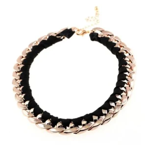 Chunky Chain halsband - Black & Gold<VSmycken New