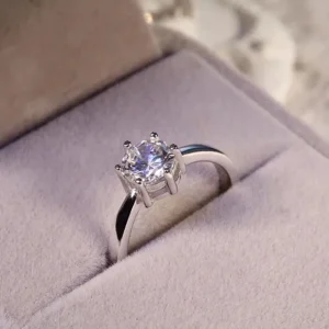 Classic Dazzling 6 Claws kubisk zirkonia smyckeset i silver<VSmycken New