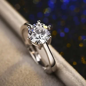 Classic Dazzling 6 Claws kubisk zirkonia smyckeset i silver<VSmycken New