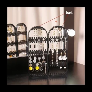 2 fläktar 120 hål Örhängen Svart Ställhållare smyckesställ örhängen<VSmycken Discount