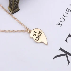 Guldiga Best Friends Halsband 2 st Delbart hjärta<VSmycken Online