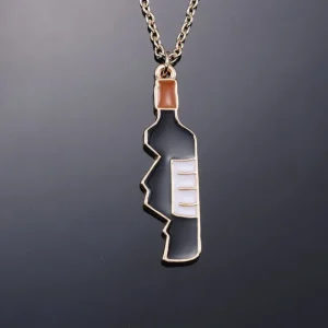 Halvhjärta vinflaska 2 st Halsband<VSmycken Hot