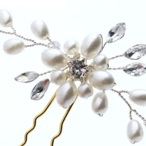 Hårnål med ovala glasstenar & pärlor<VSmycken Outlet