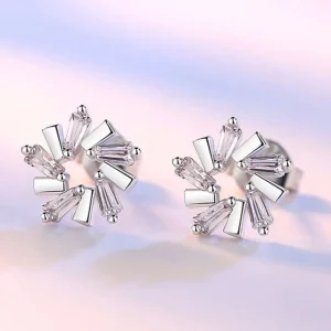 Is blomma örhängen Cubic Zirkon 925 sterling silver<VSmycken Hot