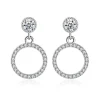 Äkta 925 silver cubic zirconia cirkulär örhängen<VSmycken Discount