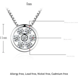 Äkta 925 Silver Cubic Zirkon Halsband<VSmycken Clearance