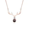 Äkta Silver Zircon Halsband - i love you Projection<VSmycken Outlet