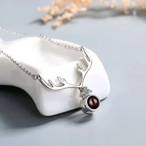 Äkta Silver Zircon Halsband - i love you Projection<VSmycken Sale