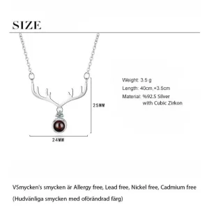 Äkta Silver Zircon Halsband - i love you Projection<VSmycken Sale