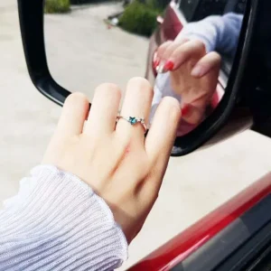 Ocean Blue Crystal Little Zirkon Star Ring - 925 sterling silver<VSmycken Outlet