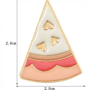 Pizza brosch 1st Rosa söta ikon skjorta tecken bästa vän<VSmycken New