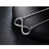 Platinpläterad Infinity HALSBAND - 925 Silver<VSmycken Online