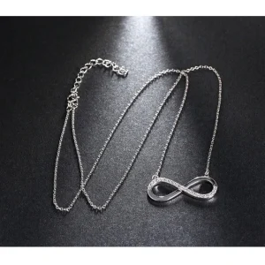 Platinpläterad Infinity HALSBAND - 925 Silver<VSmycken Online