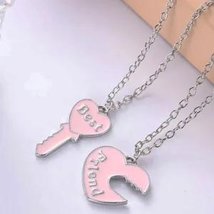 Puzzle hjärta & nyckel Halsband - Best Friends<VSmycken New