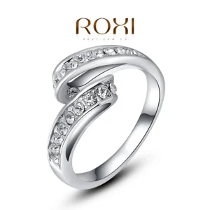 Ring med kristaller i silver - STORLEK 7<VSmycken Online