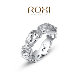 ROXI LUX RING - SILVER MED VITA STENAR - STORLEK 7<VSmycken Online