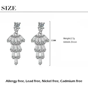 Shiny Geometric Cubic zirkon Örhängen i Silver<VSmycken Fashion