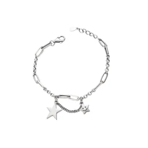 Silver Simple Retro Star Chain Bracelet Armband<VSmycken Outlet