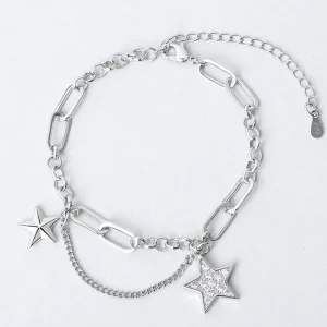 Silver Simple Retro zirkon Stjärnor Armband<VSmycken New