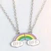 2 st Best Friends forever BFF Halsband Regnbåge<VSmycken Best