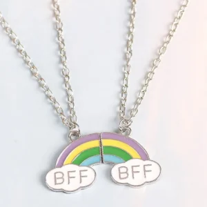 2 st Best Friends forever BFF Halsband Regnbåge<VSmycken Best