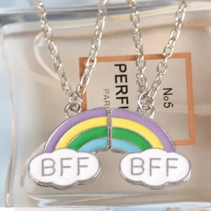 2 st Best Friends forever BFF Halsband Regnbåge<VSmycken Best
