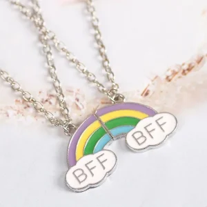 2 st Best Friends forever BFF Halsband Regnbåge<VSmycken Best