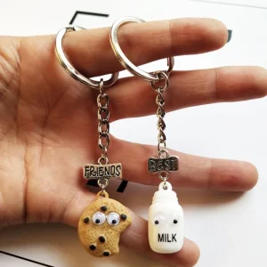 2 st Cookies biscuits and Milk nyckelringar Best friends<VSmycken Outlet
