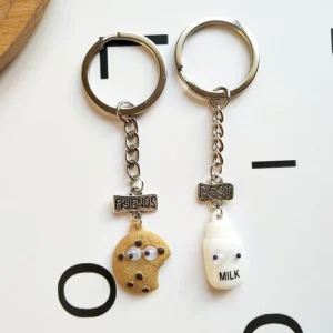 2 st Cookies biscuits and Milk nyckelringar Best friends<VSmycken Outlet