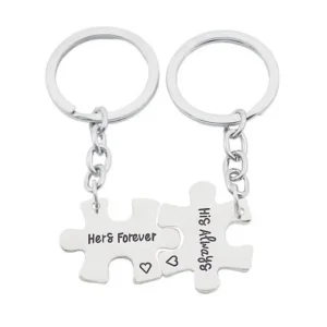 2 st Puzzle His Always and Hers Forever Nyckelring BFF<VSmycken Fashion