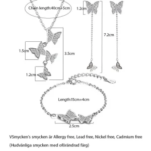 Söta fjärilar smyckeset i silver & Cubic zirconia<VSmycken New