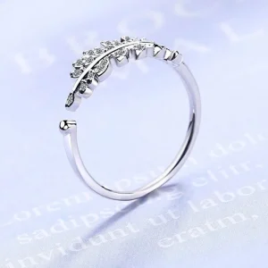 925 Sterling Silver ring Clear Cubic Zircon Olive Leaves<VSmycken New