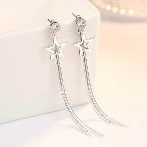 Stjärna örhängen i äkta silver 2 in 1<VSmycken Online