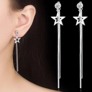 Stjärna örhängen i äkta silver 2 in 1<VSmycken Online