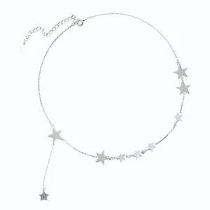 Stjärnhalsband i 925 silver<VSmycken Discount