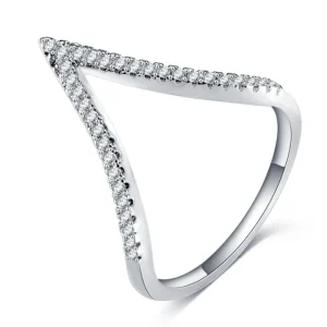 STORLEK 7 - 18K Silver PLÄTERAD RING V KRISTALL<VSmycken Sale