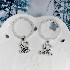 2 stylish i love my husband / wife letters love , best couple forever keychain<VSmycken Best