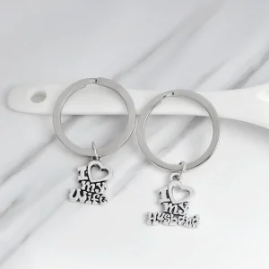 2 stylish i love my husband / wife letters love , best couple forever keychain<VSmycken Best