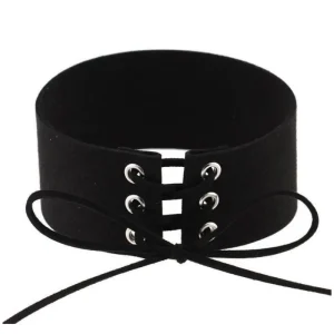 Velvet Wide Choker - Black - One size<VSmycken Outlet