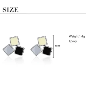 Vit, svart & grå Örhängen 925 sterling Silver<VSmycken Best