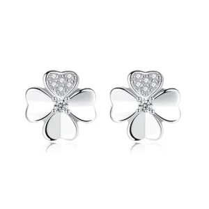 Zirkon Clover Fyrklövrar Örhängen i 925 sterling silver<VSmycken Online