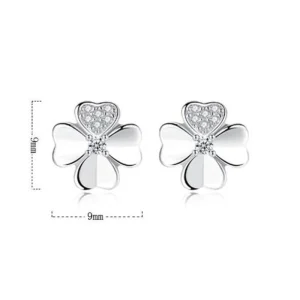 Zirkon Clover Fyrklövrar Örhängen i 925 sterling silver<VSmycken Online