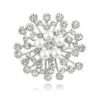 Blomma Formad Strass / Pärlor Brosch silver<VSmycken Sale
