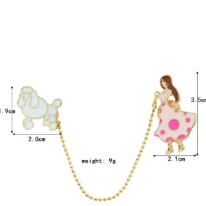 Cartoon Santa Poodle Princess Brosch för kläder Ryggsäck m.m Presentflickbrosch<VSmycken Sale