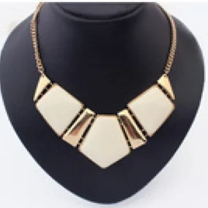 Choker Necklace - Guldig Beige Halsband<VSmycken Sale