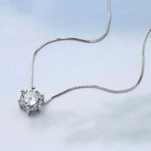 Classic Dazzling 6 Claws kubisk zirkonia smyckeset i silver<VSmycken New