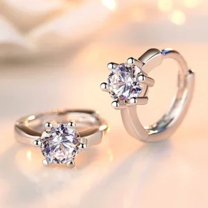 Classic Dazzling 6 Claws kubisk zirkonia smyckeset i silver<VSmycken New