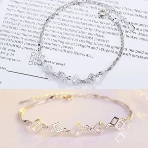 Cube Zirkon Square Dangle Diamantkub 925 Silver Halsband armband örhängen smycken set smyckeset<VSmycken Fashion