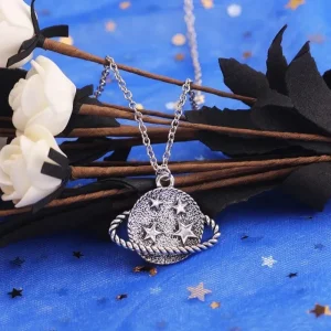 enkelt stjärnor jorden hänge halsband<VSmycken Sale