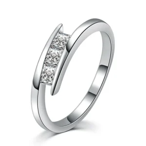 Exklusiv ring med glimrande kristallpärlor - Storlek 8<VSmycken Fashion